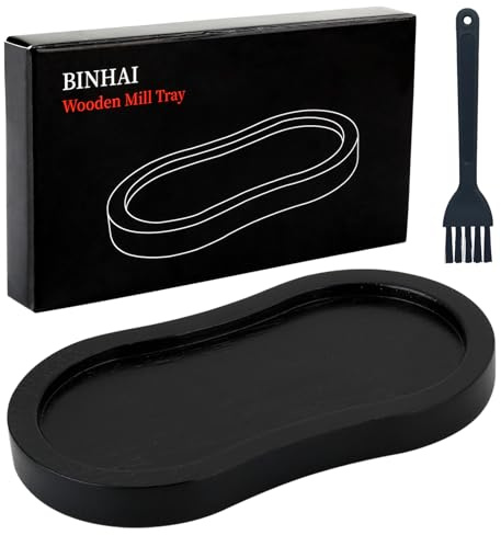 BINHAI Svart salt- och pepparkvarn, pepparkvarn trästöd, arbetsyta och matbord skydd (pepparkvarn ingår inte)