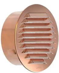 Plikc - Griglia aerazione tonda con rete - MADE IN ITALY (Rame - foro 80)