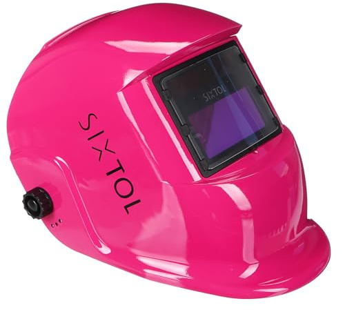 SIXTOL WELDING MASK 4 | Maschera da Saldatura Autoscurante Rosa compatibile con ARC, TIG, MIG, MMA e Plasma | Protezione Visiera Regolabile