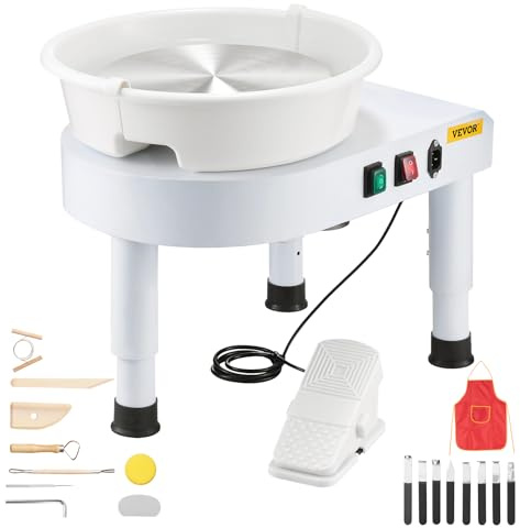 VEVOR Tornio da Vasaio 28 cm velocità Regolabile da 60 a 300 Giri/min