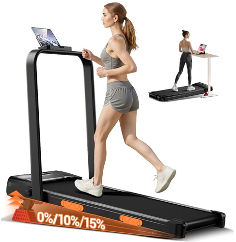 CURSOR 3.0HP Tapis de Marche Pliable Inclinable 15%, à Triple Amortissement | 10km/h Tapis de Course Pliable Inclinable, Treadmill Walking Pad, Télécommande, Charge Max 159KG
