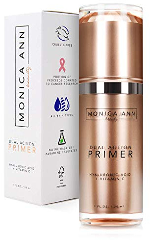 Monica Ann Beauty Dual-Action Face Primer - 30 mL | Hydrating Makeup Primer With Vitamin C & Hyaluronic Acid | Smoothing Translucent Matte Pore Minimizer | Foundation Primer For Any Skin Tone