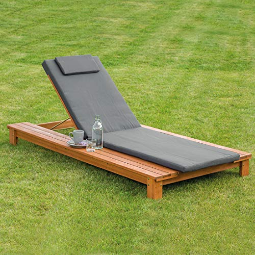 MERXX Viana Liege inkl. Kissen, Holz: Natur Kissen: anthrazit