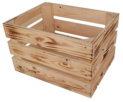 Atranvelo Unisex – Erwachsene Holzbox Woody Fruit Gepacktrager, schwarz, 1size