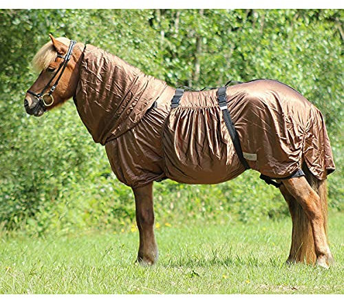 Ekzemdecke Pferd Icelandic | Geeignet für Islandpferde | Schützt vor Insekten | Extra großer Schweiflatz | Gummizug an Hals, Bauchlappen und Beinen | Pflegeleicht (125 cm)