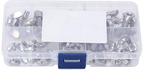 50 pièces écrou papillon, écrou serré à la main, écrou à oreilles en acier inoxydable serrer à la main M3 M4 M5 M6 M8 Kit de fixation
