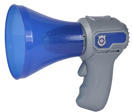 Simba 108101004 Police Megaphone with Voice Consumer Function, Button for Siren Sound, 16 cm, Role Play, Fancy Dress, from 3 Years