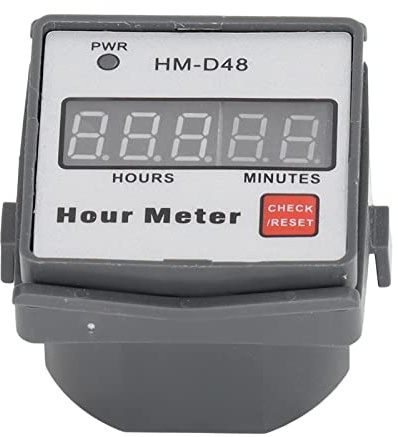 Nimomo Contaore Digitale LCD, AC 220V Contaore Timer Accumulatore, HM-D48 0-999.99h Digital Hour Meter Timer Tipo Ferroviario Contaore per Apparecchiature a Motore Generatore Marino Di Inverter Atv