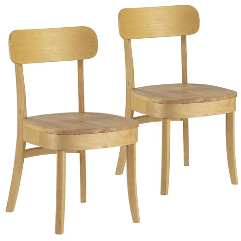 HOMN LIVING Pack 2 sillas Nala Color Roble, Madera Maciza, 45,5 cm (Ancho) 49 cm (Profundo) 83 cm (Alto)