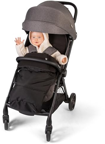 Red Kite Universal Footmuff with Hand Warmer and Seat Liner (90cm x 39cm x 10cm). Fits Easily into Almost All pushchairs and Strollers - Black