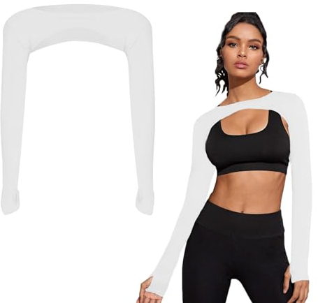 Uv Schutz Kühlende Manschette Eisseide Armstulpen Arm Sleeve,Bequem und Atmungsaktiv,Uv Schutz mit Fingerlöchern,Kurze Sonnenschutzoberteile,Unisex,Geeignet zum Bergsteigen,Fahren,Angeln usw(Weiß)