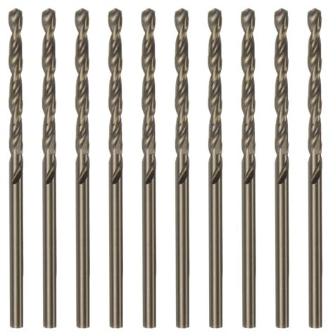 sourcing map 10pcs Cobalt Jobber Drill Bits 2.5mm / 0.098 M35 High Speed Steel HSS Twist Drilling Bit Tool for Stainless Steel Copper Wood Plastic and other Hard Materials