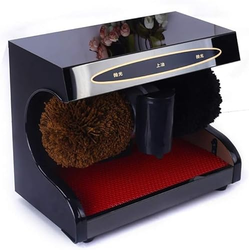 ASEENXPS Lucidascarpe Elettrico, Lucidascarpe Automatico Spazzola Automatica Lucidascarpe Spazzole for Scarpe (ng Macchina Automatica Spazzola Lucidascarpe Spazzole for Scarpe (Color : Black, Size : 3