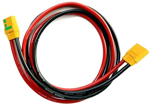 LINSYRC XT90-S Anti-Spark Female Connector to XT90H Male Connector Extension Cable 100CM 10AWG for RC Model Vehicle Aircraft Model