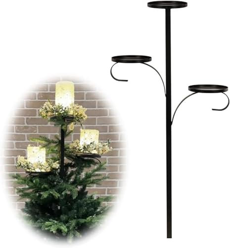 Triple Tree Topper Candle Holder, Candelabra Tree Topper For Christmas Decor, Candle Stand For Table Centerpiece
