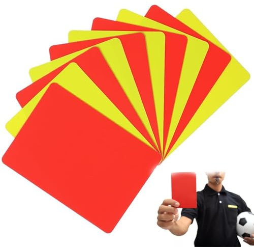 ZORTVUL Zoryvul 10 Piezas Tarjetas De Árbitro Para Fútbol, Tarjetas De Árbitro, Tarjetas Amarillas Rojas, Pvc Tarjeta Roja Y Tarjeta Amarilla, Juego De Tarjetas Rojas Y Amarillas Profesionales