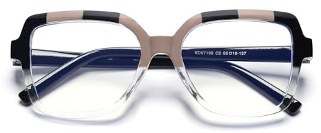 EYEGLSMST Lunettes de Lecture Large Tendance 2.5 pour Femmes, Lunettes Loupe Mode Carrée, Lecteur Anti Lumière Bleue, Prévenir la Fatigue Oculaire