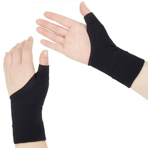 Yesimola Therapie-Arthritis-Kompressionshandschuhe,fingerloser Handschuh mit Gel,Elastische Daumen Handgelenkschiene,Karpaltunnelschiene zur Linderung von Schmerzen in Handgelenk（s）