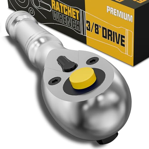 Arwealxs Chiave a Cricchetto 3/8'', 10.5cm Cricchetto Reversibile, Impugnatura a Cricchetto con 72 Denti, Chiavi Inglesi a Bussola, Per la Riparazione di Mobili, Auto