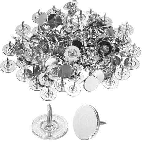 QUARKZMAN 150Pz Chiodi per Tappezzeria, Testa Piatta da 11mmx10mm Chiodi Decorativi per Mobili Puntine per Mobili Divani Testate, Argento