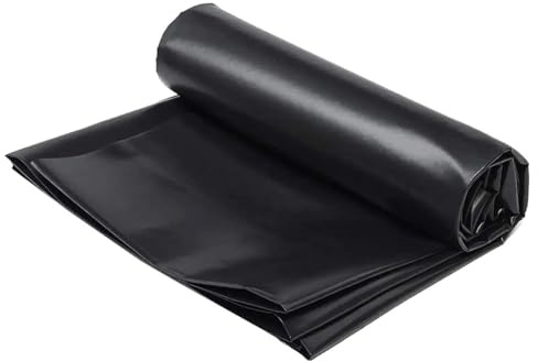 FUBESK Bâche de bassin robuste pour étangs, ruisseaux, fontaines et cascades de jardin, noir, 25 m x 2 m, matériau PE