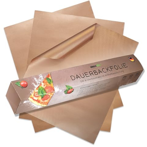 Amazeable Lámina de horno permanente para horno y parrilla, juego de 3 unidades, duradero hasta 260 °C, 33 x 40 cm, se puede cortar, 100% antiadherente, alfombrilla para parrilla de gas, papel de
