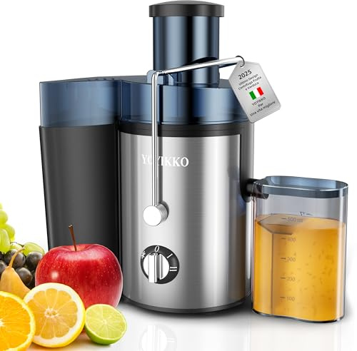 Centrifuga Frutta e Verdura, 3 Velocità di Regolazione, 800W Estrattore Frutta e Verdura con 75 MM Bocca Larga, Facile da Pulire, Acciaio Inossidabile Senza BPA (Argento-150)