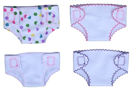 Xweptuy Pannolini per Bambole Intimo con Stampa Floreale per Bambole per da 14-16 Pollici 4 Pezzi #1
