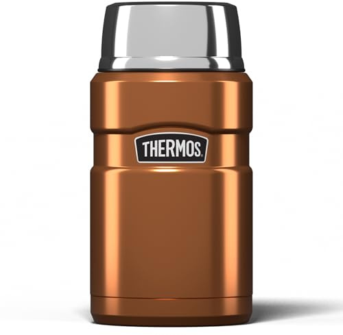 Thermos Stainless King Food Flask, 710ml Capacity - Sleek Multi- Purpose Flask for Daily Food Prep - Durable Stainless Steel with Classic Copper Finish - Ideal for On-the-Go Meals & Drinks