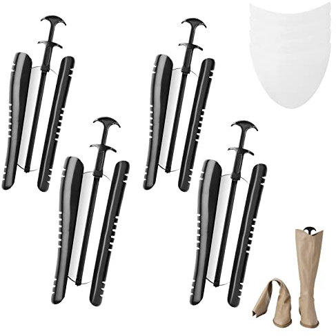 Satisfounder Boot Stretcher Women Boot Tree Shapers for Knee High Tall Boots,Great Support Boot Inserts Shape Holders, 2 Pair Black, 38