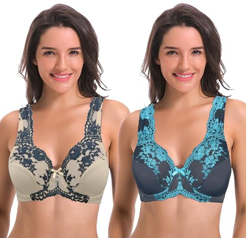 Curve Muse Sujetador con Aros sin Forro Minimizer-x2 | Estampado, Nailon, Elastano