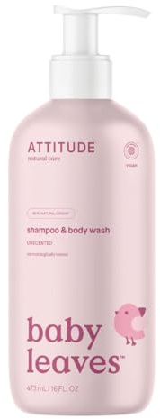 Attitude Shampoo und Gel für Babys, Eco 2 in 1, ohne Duft, 473 ml