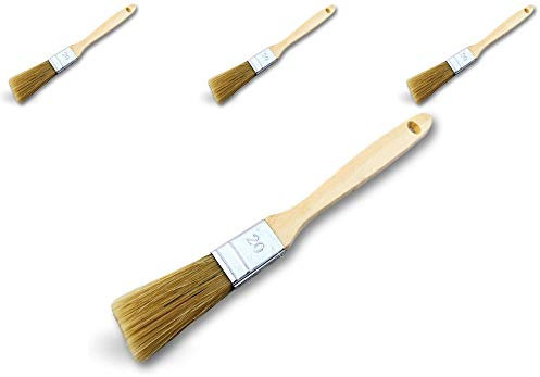 Pinceau queue de morue | Lot de 3 | Soie blanche | Largeur 20 mm | Unité jetable | Multi support | Peinture huile acrylique vernis émaux colle lasure teinture apprêt résine | Kibros 320_20ccx3