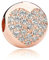 ZiNuo Love Heart Clip Lock Charms 925 Sterling Silver Rose Gold Crystal Charm Cross Stopper Beads For Pandora Bracelet (Rose Gold)