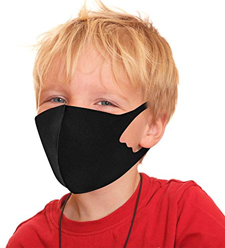 Generise ansiktsmasker för barn x 10 ansiktsmasker tvättbara brittiska lager - polyuretan andas tvättbar ansiktsmask - unisex (svart)