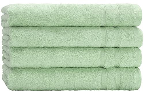 Top Fuel Fashion 4er Pack Handtuch Bambus 26033 50x100 cm Frottier Bambus/Baumwolle eukalyptus (grün)