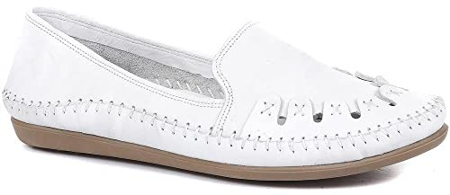 Pavers Leather Slip-On Pumps - White Size 6