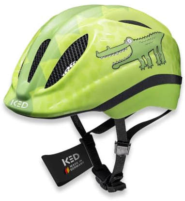KED Meggy II Trend | Kids Bike Helmet with maxSHELL®, QUICKSAFE® System & LED Rear Light | Boys & Girls Kids Helmet for Cycling & Skating | Lightweight with 8 Vents & Insect Net | Made in Germany