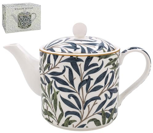 Lesser & Pavey - Tetera de cerámica de diseño británico | Tetera grande para servir bebidas calientes | Tetera para todos los tamaños familiares - William Morris, Willow Bough