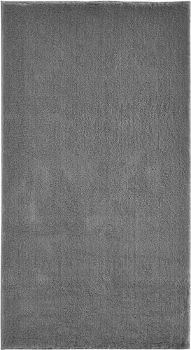 andiamo weicher Badezimmerteppich Arezzo - Badematte waschbar - Badvorleger Badteppich saugfähig und schnelltrocknend - Anthrazit 60 x 110 cm