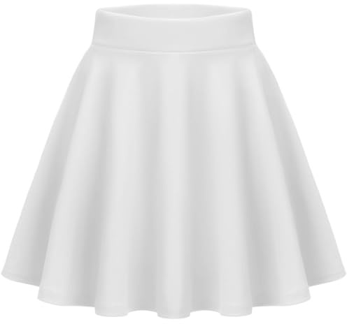Zeagoo Damkjol basic solid mini skater kjol sommar kort klockor kjol mångsidig stretchig hög midja A-linje tenniskjol danskjol | Hög midja, minikjol, elastisk linning, tenniskjol, danskjol, festival/fest/rave outfit, XS-XXL