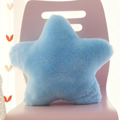 40cm Kuschelkissen Kinder Sternkissen, Plüsch Kissen Dekokissen für Kinderzimmer,Kissen Stern Plüschkissen Stern Wurfkissen Schlafkissen Gefülltes Kissen für Heimdekoration (blau)
