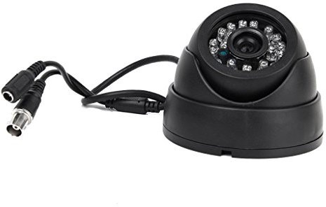 Lorrgasw Black Telecamera per Videosorveglianza CCTV da Interno con Telecamera di Sicurezza A Cupola da 3,6 Mm IR di Sicurezza CMOS 700TVL A 24 LED