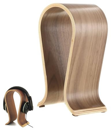 Tuwyii Support Casque Bois, Support Casque Gamer, Support pour Casque Audio, Porte Casque Universel, Support de Casque en Bois en Forme de U Base Stable pour la Maison, Le Bureau, l'étude
