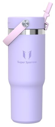 Sparrow Botella Termica 900ml Tumbler Vaso Termico con Pajita-Termo con Asa
