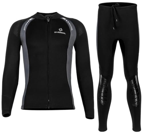 Traje De Neopreno 3Mm de Dos Piezas para Hombre y Mujer – Traje Completo para Surf, Snorkel, Buceo, Bodyboard – Mantiene el Calor y Ofrece Protección UV