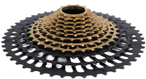 Generic Fahrradkassette, Geräuschloser 11 Bis 50 -t -Mountainbike Kassette Glatt für den Austausch (schwarz+gold)