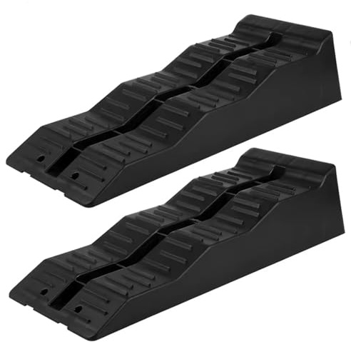 Caravan Levelling Ramps (2 Pack, Black, 3 Step Heights 56/20/13 mm) – Heavy Duty Car, Van & Motorhome Levelling Ramps, UV-Resistant Wheel Chocks with Anti-Skid Grooves, 4.5 T Capacity