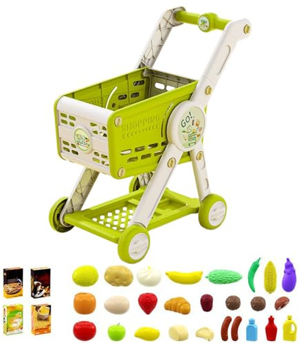 Juego de carrito de la compra para niños – Juego de rol de aprendizaje de mercado educativo, paquete de actividades de aprendizaje interactivo, juguete de rol de tienda interactivo | Sala de juegos