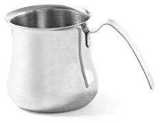 HENDI Milchschaumkännchen, mit Griff, Milchkanne, Aufschäumkännchen, 0,3L, ø80x(H)80mm, Edelstahl